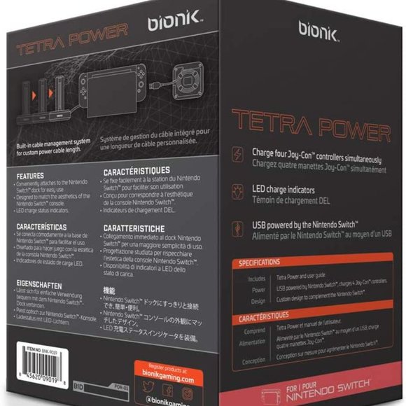 Bionik Tetra Power - Nintendo Switch Joy Con Charging Dock (4 Controllers) - Picture 5 of 5